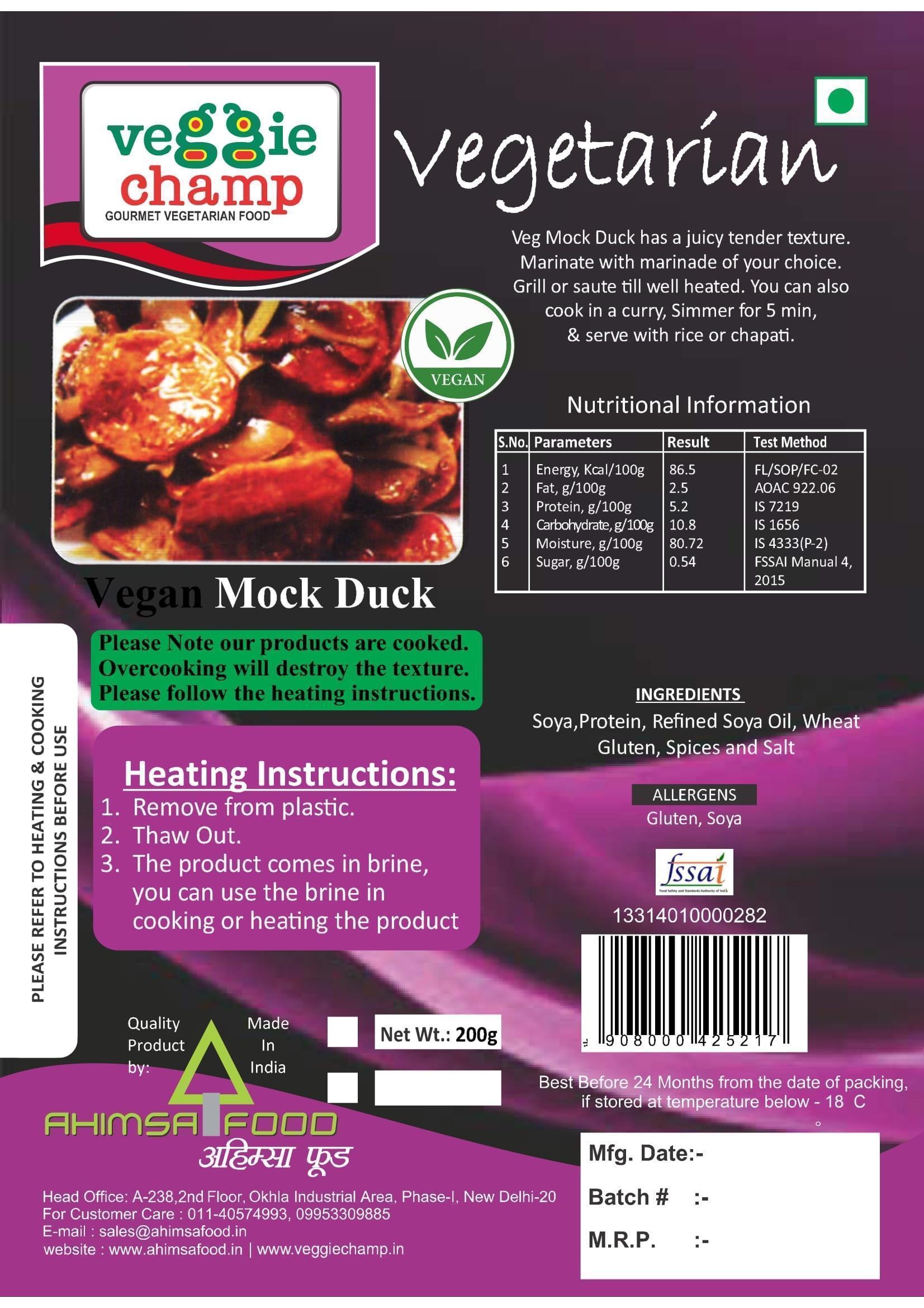 Mock Duck Juicy (Vegan) Veggie Champ